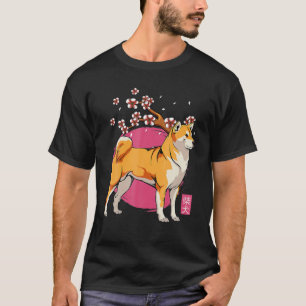 T-shirt Cute Shiba Inu Kawaii Fleur de cerisier de chien