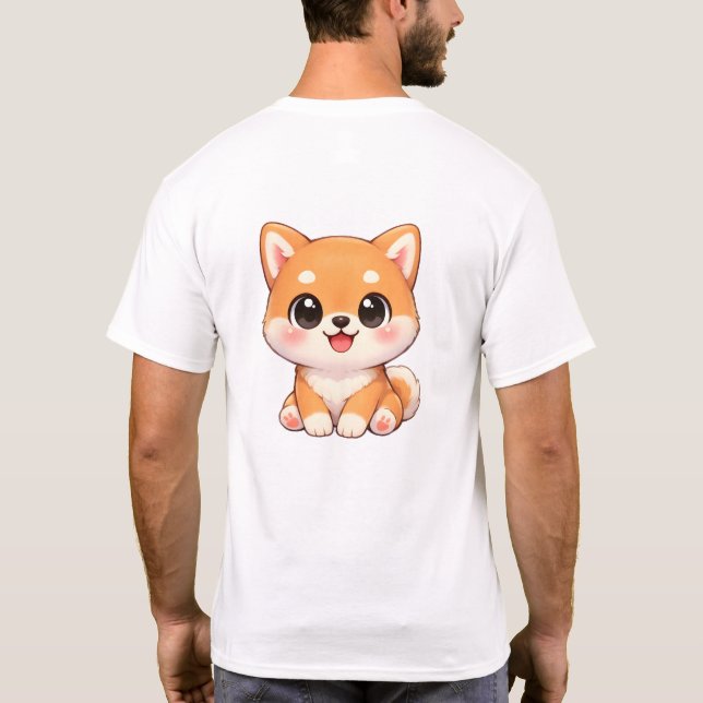 T-shirt Cute Shiba Inu Puppy Chibi Illustration T Shirt (Dos)
