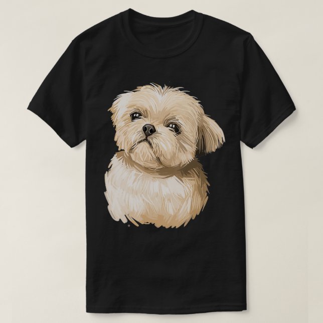 T-shirt Cute Shih Tzu Chien Animal Animaux Animaux Cadeaux (Design devant)