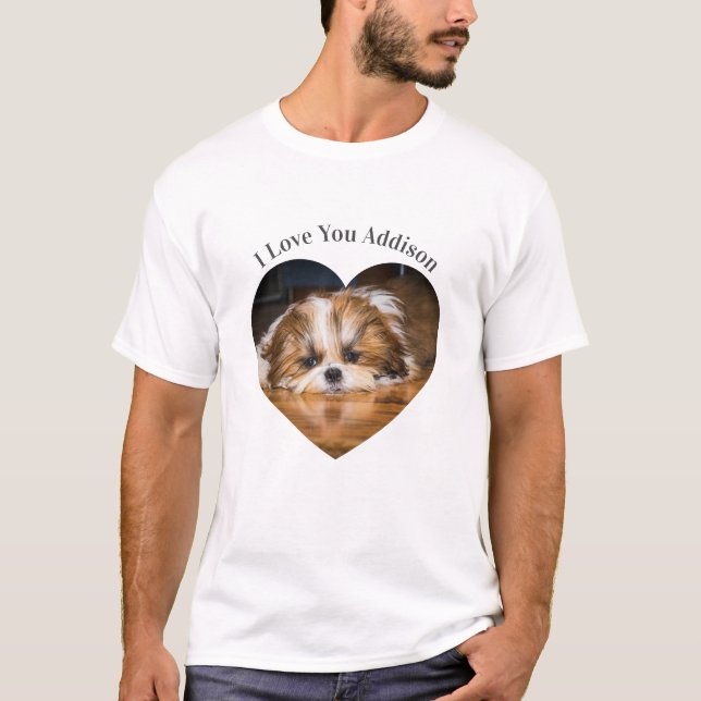 T-shirt Cute shih tzu love Saint Valentin (Devant)