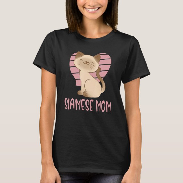 T-shirt Cute Siamese Mom Crazy Cat Lady Kitty Fur Mama (Devant)