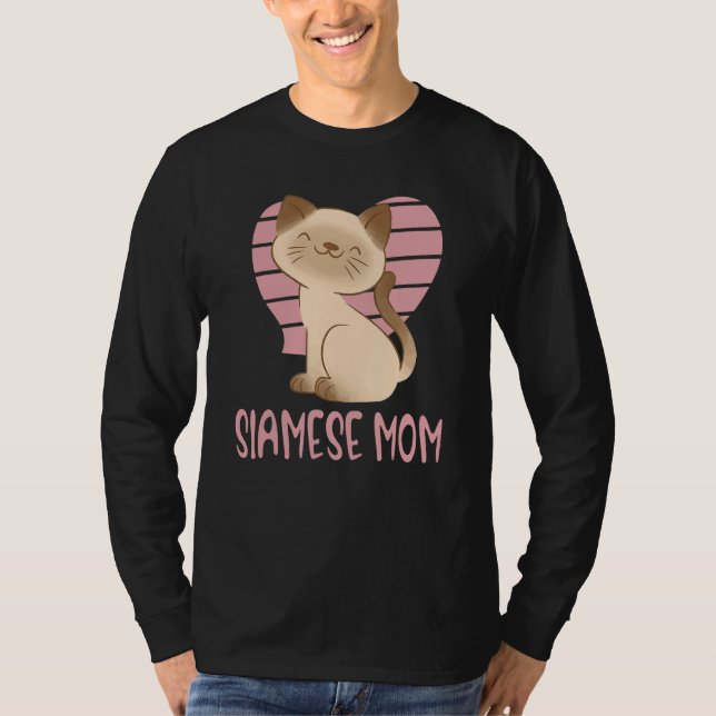 T-shirt Cute Siamese Mom Crazy Cat Lady Kitty Fur Mama (Devant)