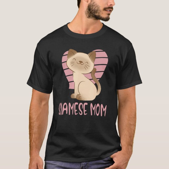 T-shirt Cute Siamese Mom Crazy Cat Lady Kitty Fur Mama (Devant)