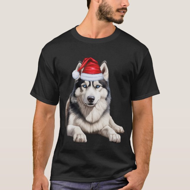 T-shirt Cute Siberian Husky Amoureux des chiens Funny Noël (Devant)
