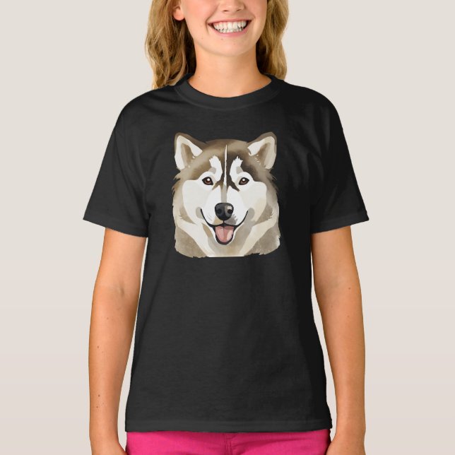 T-shirt Cute Siberian Husky Chien Wolf Funny huskies Chien (Devant)