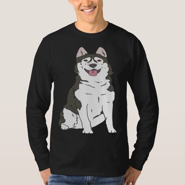 T-shirt Cute Siberian Husky dog  Husky graphics (Devant)