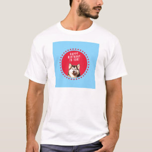 T-shirt Cute Siberian Husky Joyeux Points rouges bleus d'a