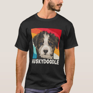 T-shirt Cute Siberian Huskydoodle Art Retro, SociableHusky
