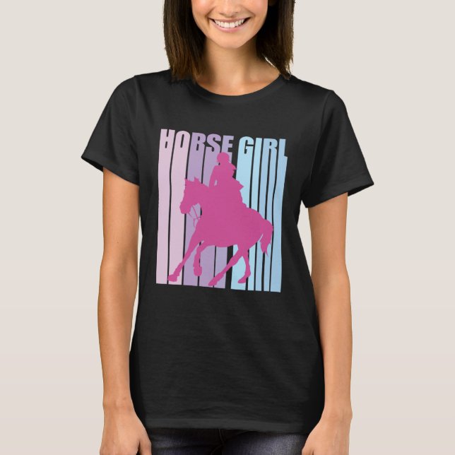 T-shirt Cute Silhouette Horseback Rider Riding Funny Horse (Devant)