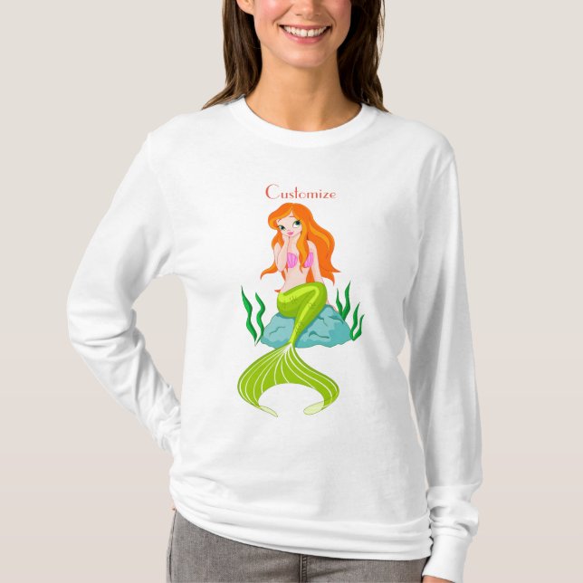 T-shirt Cute Sirène Redhead Thunder_Cove (Devant)