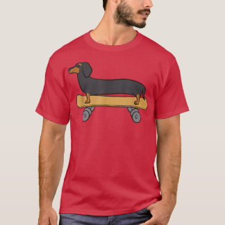 T-shirt Cute Skateboard Dachshund
