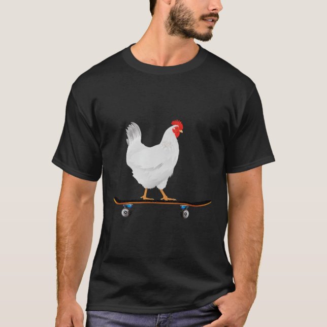 T-shirt Cute Skateboarding Chicken Funny Skateboard Chicke (Devant)