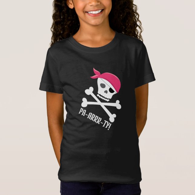 T-Shirt Cute Skull Crossbones Pirate Thème Pa-arrr ty! (Devant)