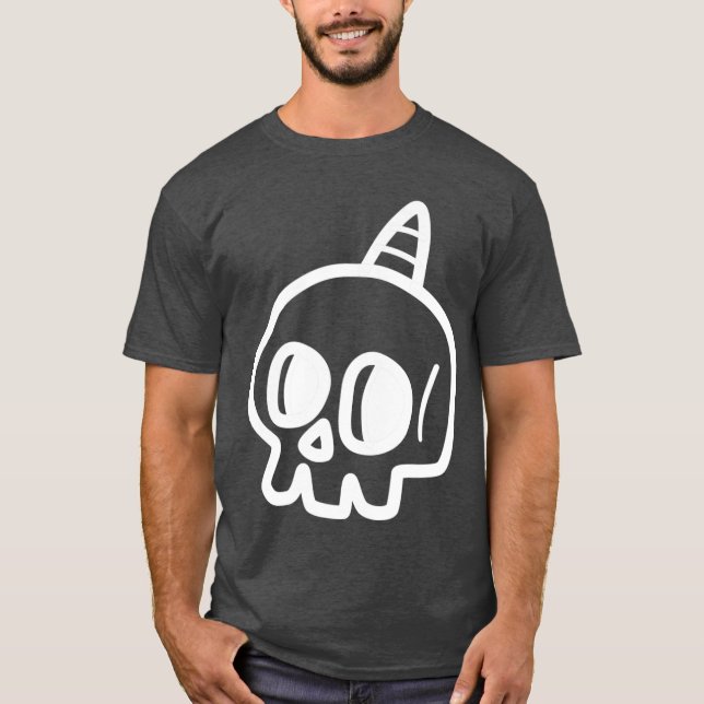 T-shirt Cute Skull Punk Rock Skeleton Gothique Grim Hallow (Devant)