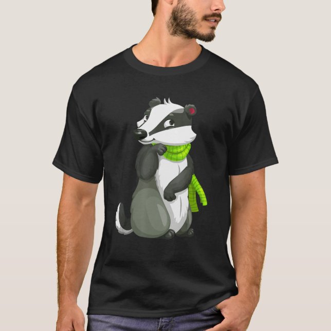 T-shirt Cute Skunk Avec Écharpe Skunk Cute Animaux (Devant)