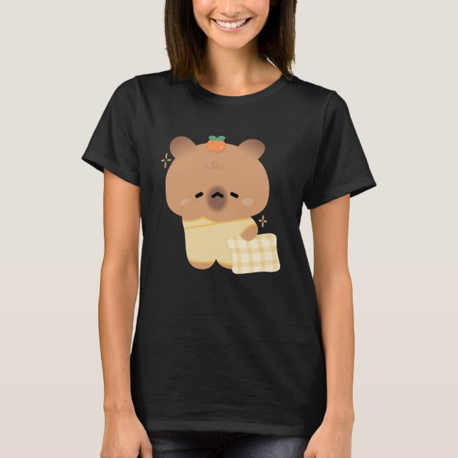 T-shirt Cute Sleepy Capybara (Devant)