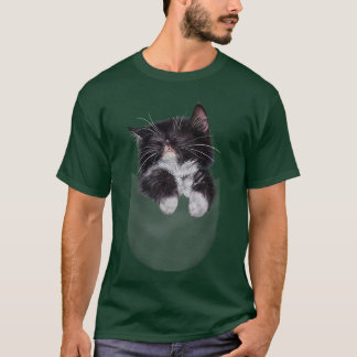T-shirt Cute Sleepy Tabby Kitten en poche, chat