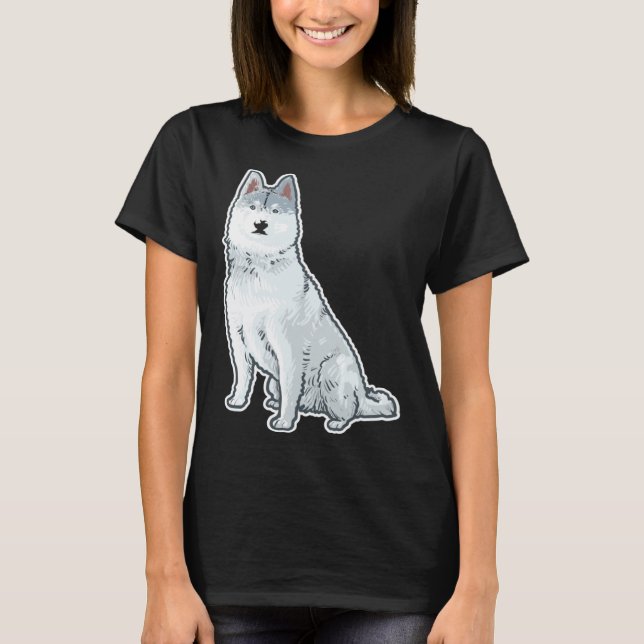 T-shirt Cute Sleigh Dog Siberian Husky (Devant)
