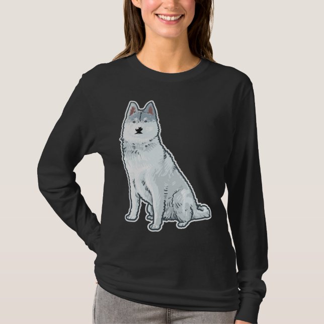 T-shirt Cute Sleigh Dog Siberian Husky (Devant)