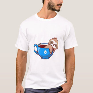 T-shirt Cute Sloth à Coffee Cup