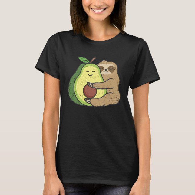 T-shirt Cute Sloth Avocado  Lazy Sloths Owner Animal Graph (Devant)