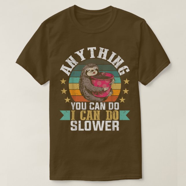 T-shirt Cute Sloth Café Lazy Lent Pas Rapide Amour Relaing (Design devant)