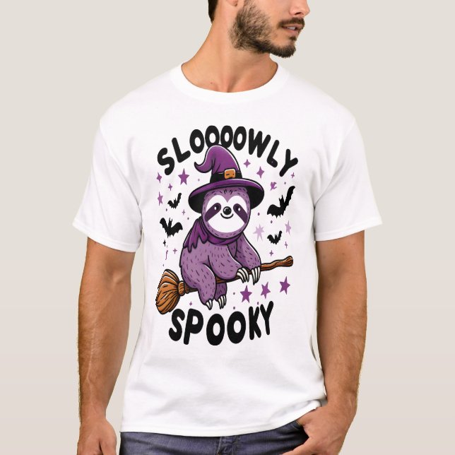 T-shirt Cute Sloth Happy Halloween (2) (Devant)