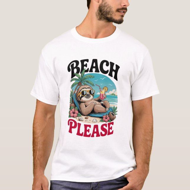 T-shirt Cute Sloth Summertime (Devant)