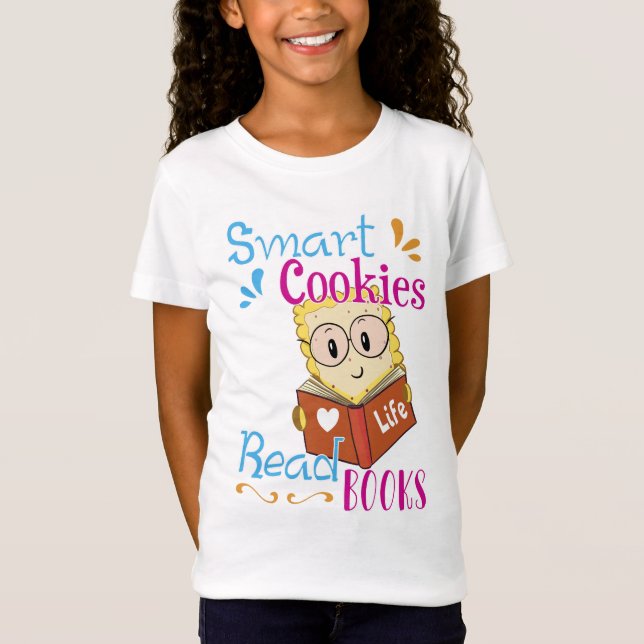 T-Shirt Cute Smart Cookies Lire des livres (Devant)