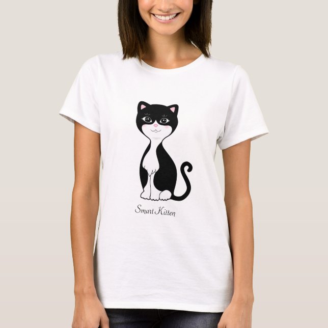 T-shirt Cute Smart Tuxedo Chat (Devant)