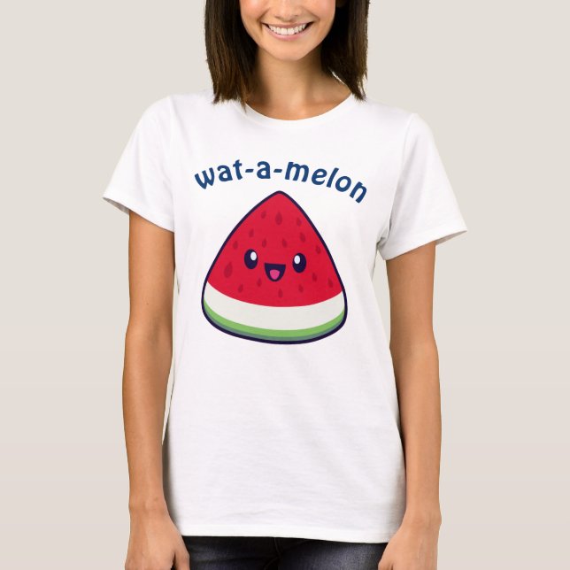T-shirt Cute Smiling Kawaii Watermelon (Devant)