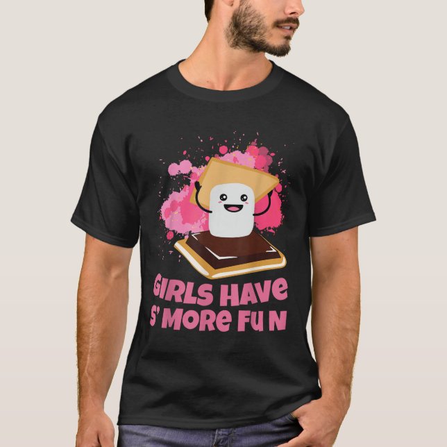 T-shirt Cute Smores Camping Filles Ont Plus de Plaisir Cam (Devant)