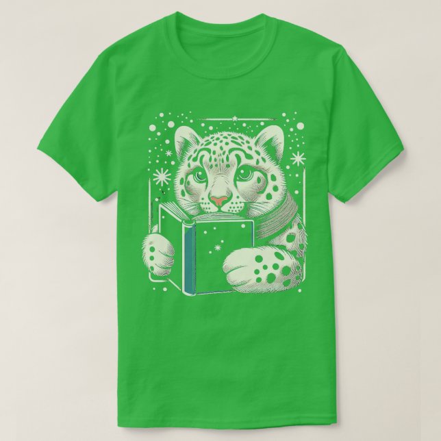 T-shirt Cute Snow Leopard Cub Big Cat Animal Art (Design devant)