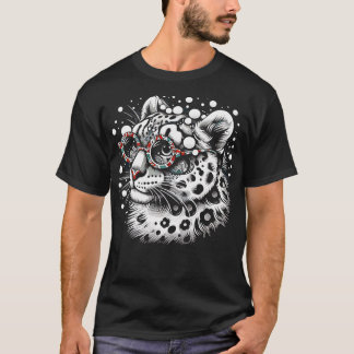 T-shirt Cute Snow Leopard Cub Gros Chat Animal Art 2