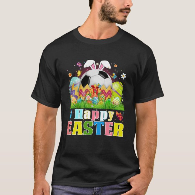 T-shirt Cute Soccer Ball Hatched From Egg Easter Day Men B (Devant)