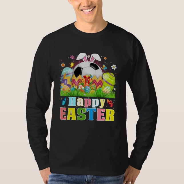 T-shirt Cute Soccer Ball Hatched From Egg Easter Day Men B (Devant)