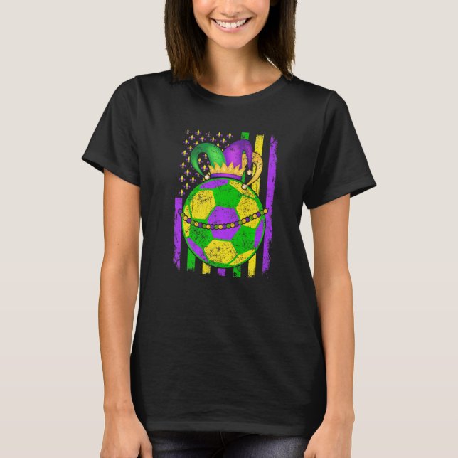 T-shirt Cute Soccer Mardi Gras Hat Party  Festival Apparel (Devant)