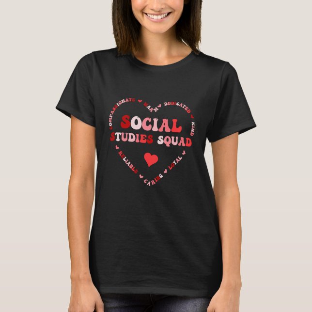 T-shirt Cute Social Studies Teacher Valentines Day Heart (Devant)