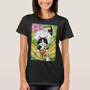 T-shirt Cute souris Cat toucan orchidée tee - shirt jungle
