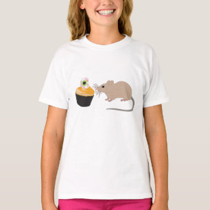 T-shirt Cute souris manger Halloween Eyeball Cupcake