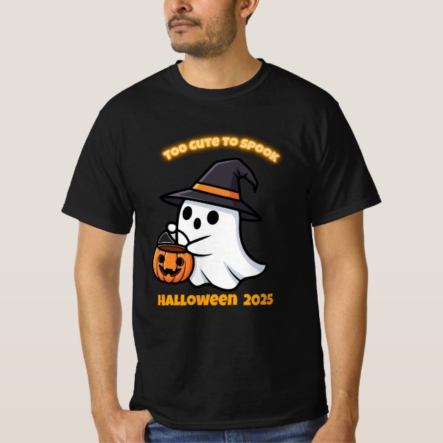 T-Shirt Cute Spook | Minimalist Kawaii Ghost Hallo (Devant)