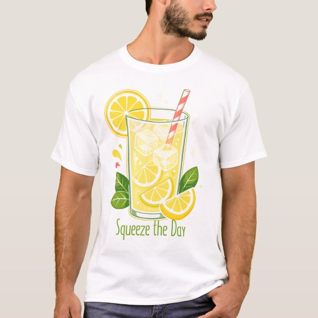 T-shirt Cute Squeeze the Day Lemonade Été  (Devant)