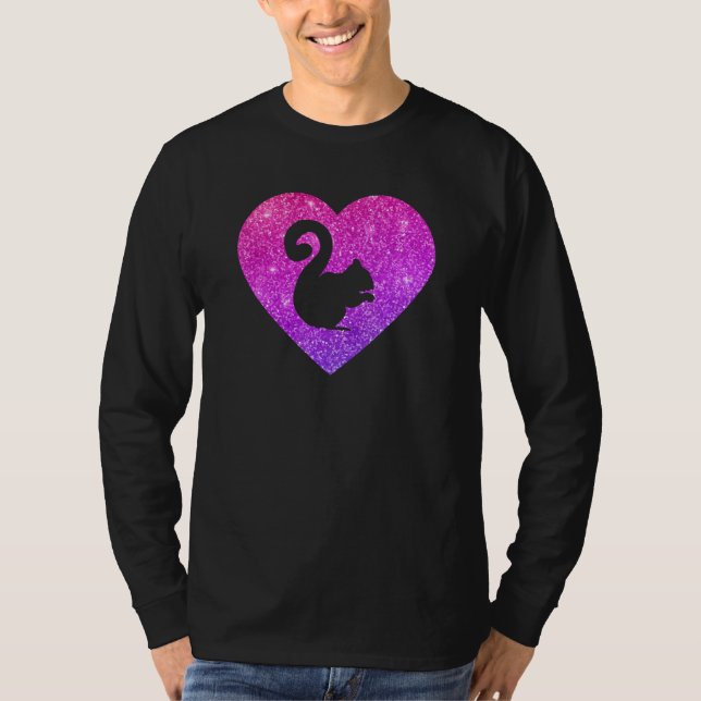 T-shirt Cute Squirrel Heart  For Girls and Women (Devant)