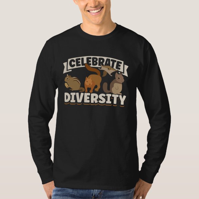 T-shirt Cute Squirrel Rodent  Celebrate Diversity (Devant)