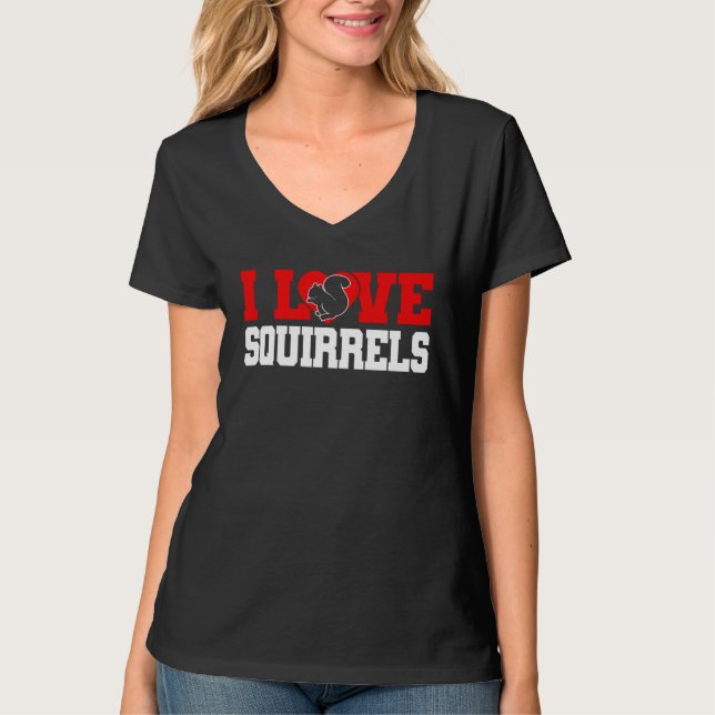 T-shirt Cute Squirrel Rodent  I Heart Squirrels (Devant)