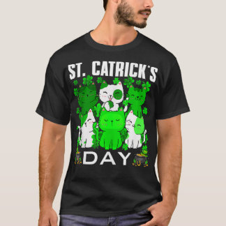 T-shirt Cute St Catricks Day Chats Kittens Shamrock St Pat