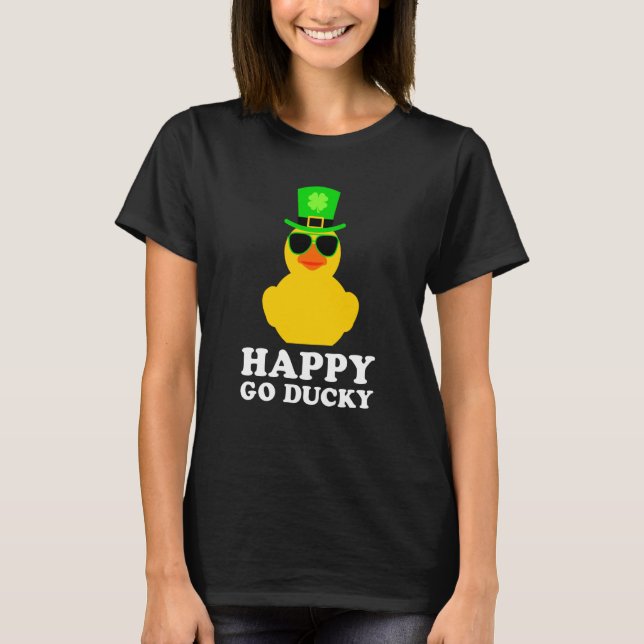 T-shirt Cute St Patrick's Day Rubber Duck Sunglasses Hat P (Devant)