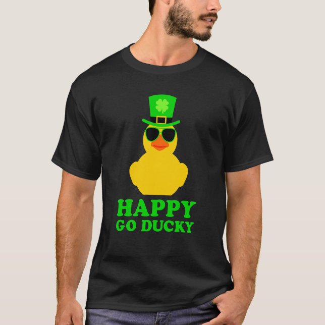 T-shirt Cute St Patrick's Day Rubber Duck Sunglasses Hat P (Devant)