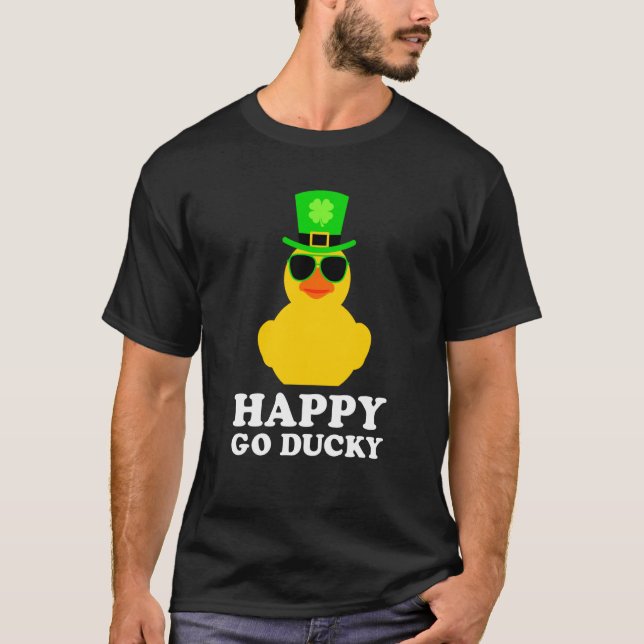 T-shirt Cute St Patrick's Day Rubber Duck Sunglasses Hat P (Devant)