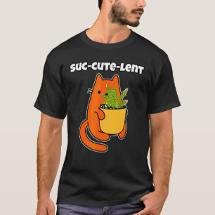 T-shirt Cute Succulent Succulent Chat Et Feuilles De Serpe
